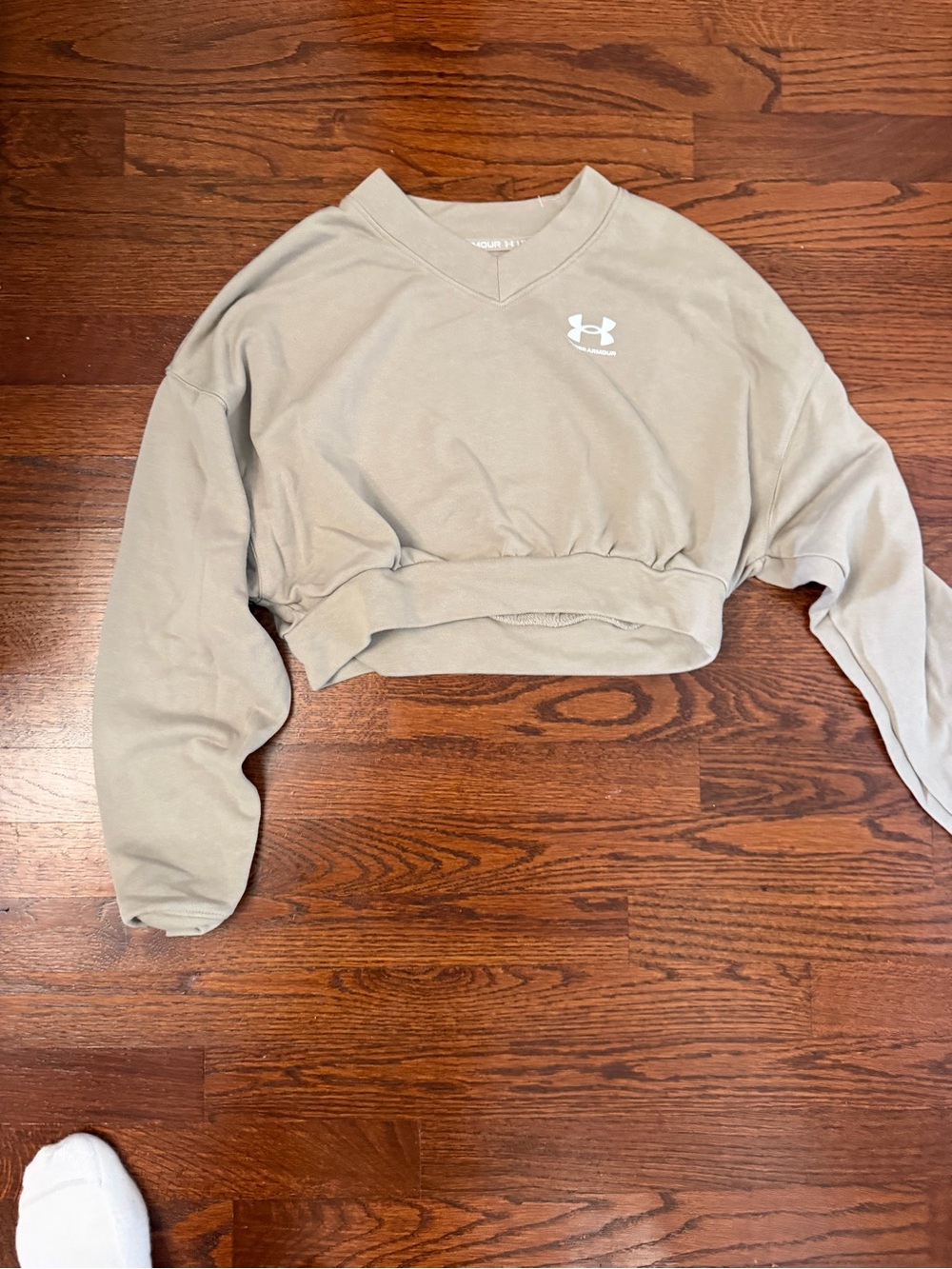 Under Armour Women's V-Neck Cropped Sweatshirt - Taupe